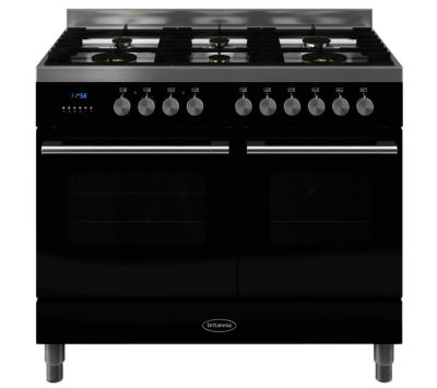 BRITANNIA  Delphi 100 Twin Dual Fuel Range Cooker - Gloss Black
